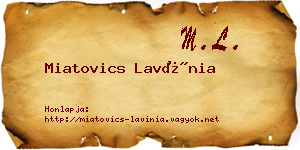 Miatovics Lavínia névjegykártya